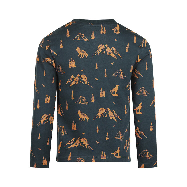 Koko Noko Jungen Langarmshirt stahlblau mit Kamelprint | O56831-37