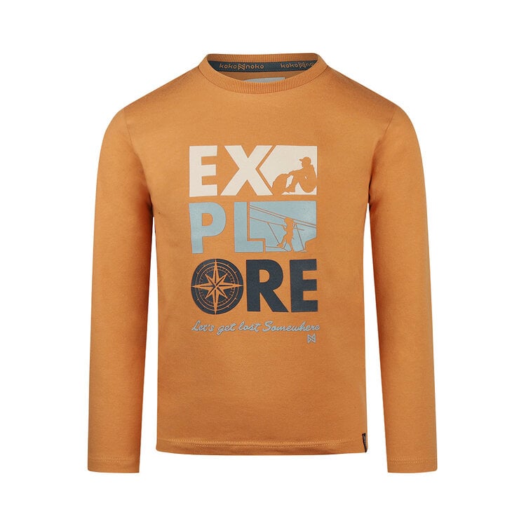 Koko Noko Jungen Langarmshirt camel explore | O56833-37