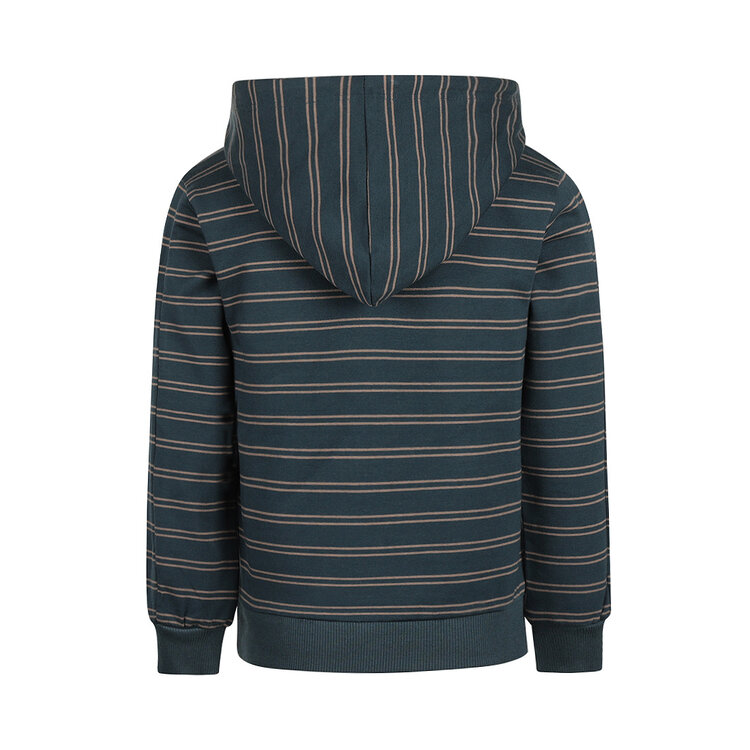 Koko Noko Jungen Hoodie Stahlblau gestreift Kapuze | O56842-37