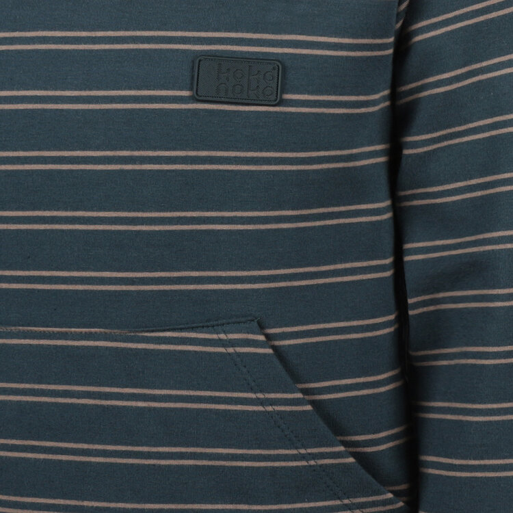 Koko Noko boys hoodie steel blue striped hood | O56842-37