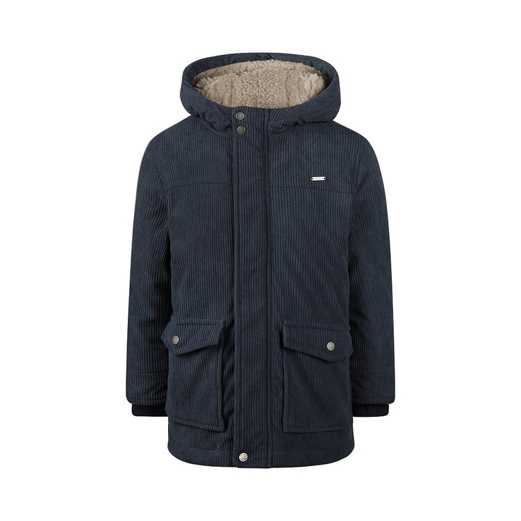 Koko Noko Jungen Cord-Winterjacke stahlblau Kapuze | O56849-37