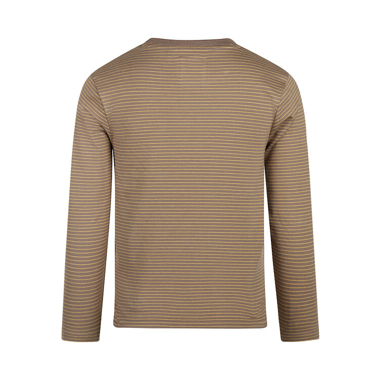 Koko Noko boys‘ long-sleeved shirt taupe striped | O56851-37
