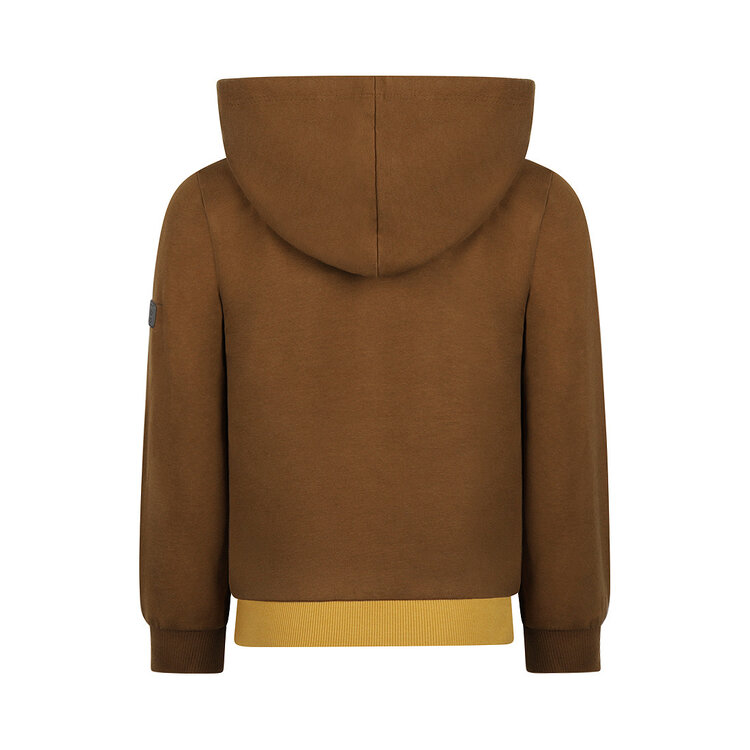 Koko Noko jongens hoodie mosterdgeel grijs camel | O56856-37