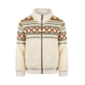 Koko Noko jongens vest met rits off white teddy