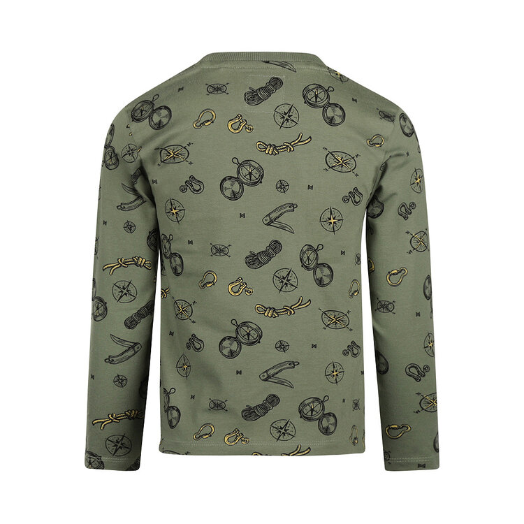 Koko Noko boys long-sleeved shirt green print | O56887-37