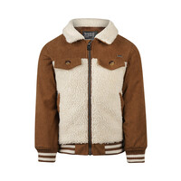 Koko Noko Jungen Cordjacke dunkelbraun cremefarben Teddy