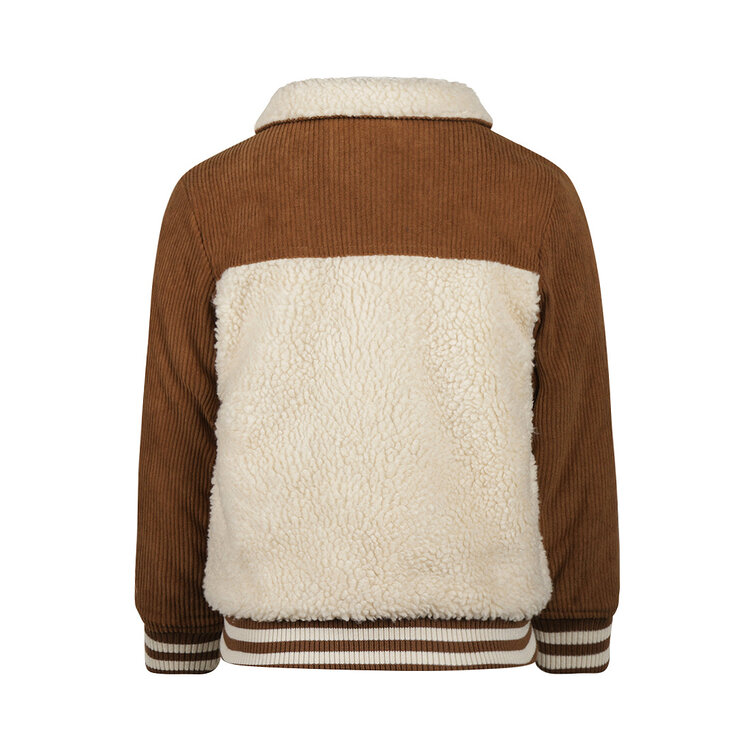 Koko Noko Jungen Cordjacke dunkelbraun cremefarben Teddy | O56898-37