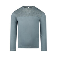 Koko Noko Mädchen Langarmshirt blau mit Spitzenkragen