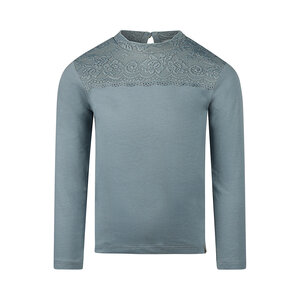 Koko Noko girls‘ long-sleeved shirt blue lace detail collar