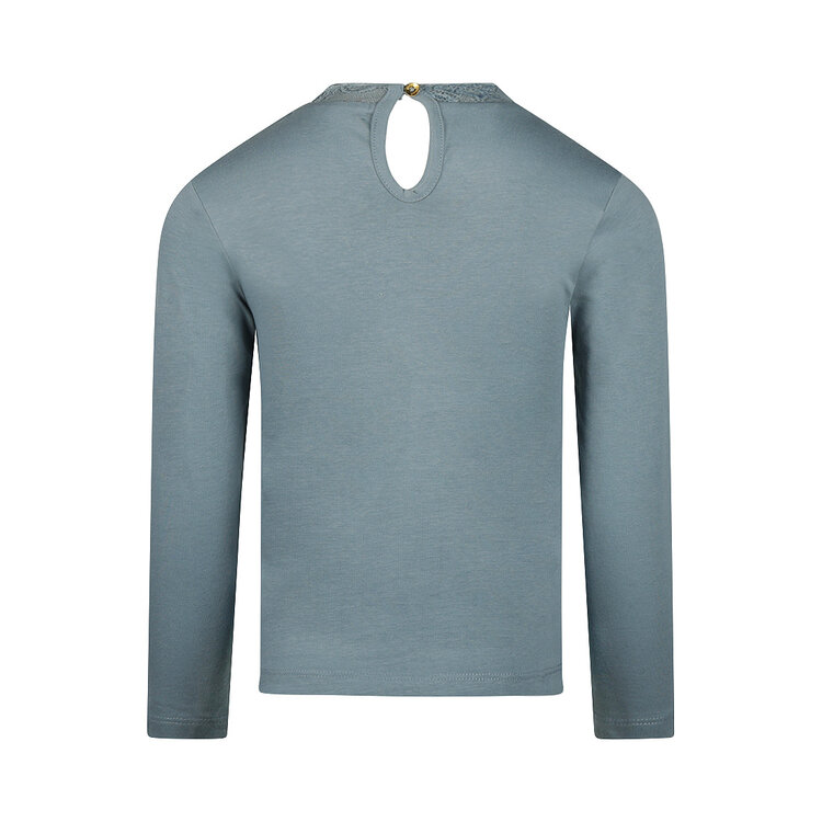 Koko Noko Mädchen Langarmshirt blau mit Spitzenkragen | O56901-37