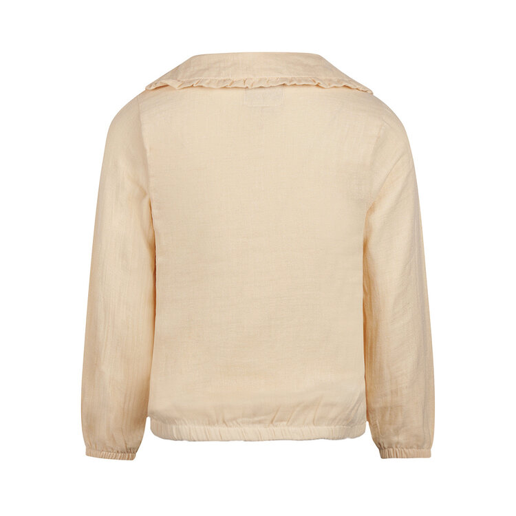 Koko Noko meisjes blouse off white geborduurde bloem katoen | O56903-37