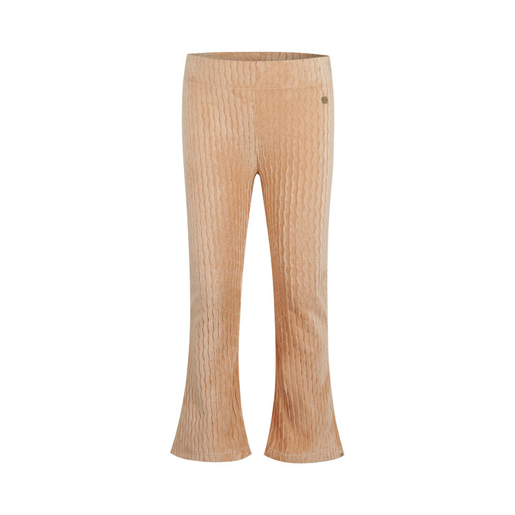 Koko Noko girls’ flared trousers caramel brown velour | O56909-37