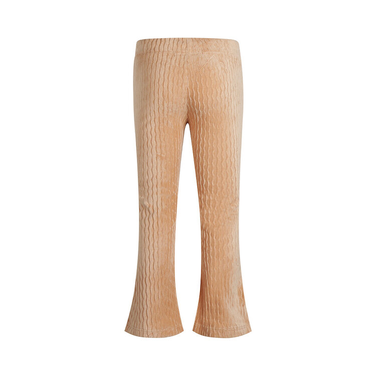 Koko Noko meisjes flared broek caramel bruin velours | O56909-37