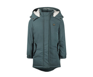 Koko Noko meisjes jas staalblauw waterafstotend capuchon