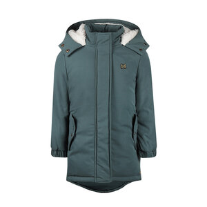 Koko Noko meisjes jas staalblauw waterafstotend capuchon