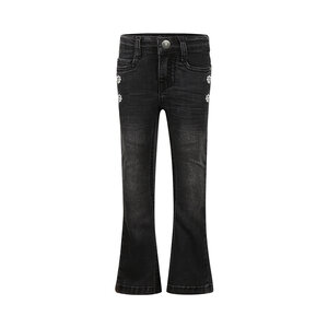 Koko Noko girls‘ black flared jeans with embroidered flower
