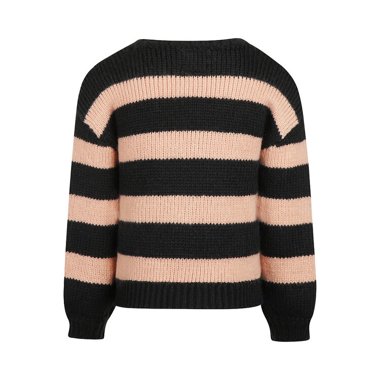 Koko Noko meisjes gebreide trui zachtroze dropped shoulder | O56930-37