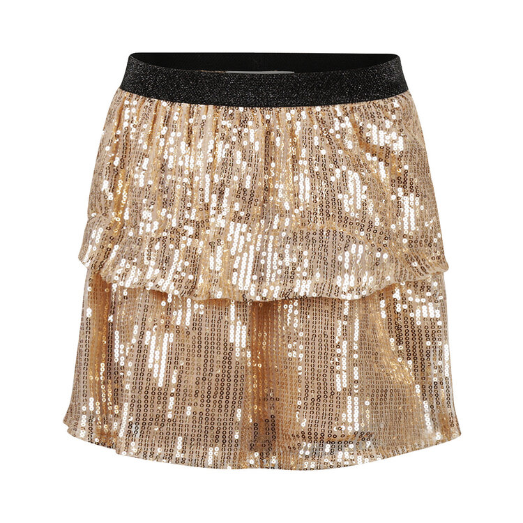 Koko Noko meisjes skort roségoud glitter pailletten | O56935-37