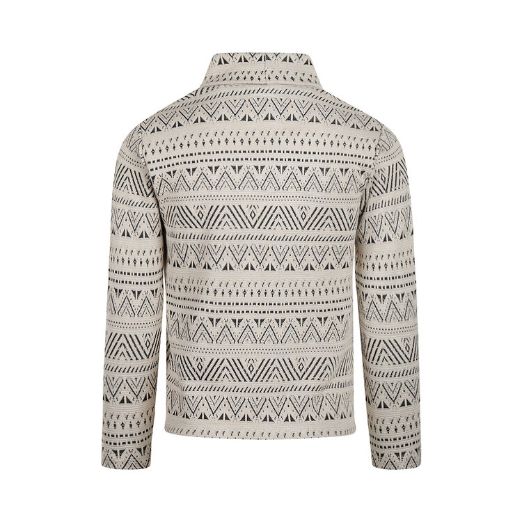 Koko Noko Mädchenpullover mit Rollkragen off-white Ethno-Print | O56937-37