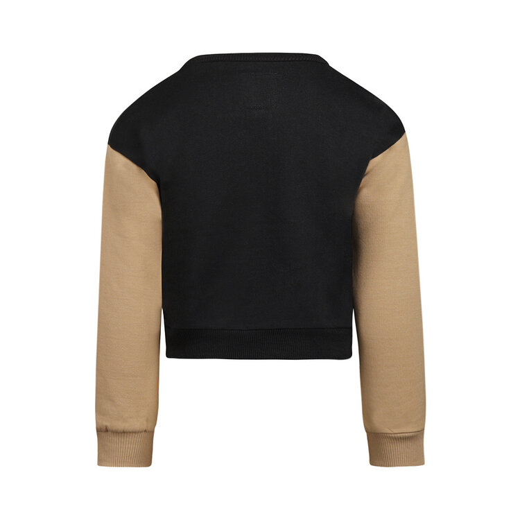 Koko Noko Mädchenpullover schwarz, locker sitzend, kurz geschnitten | O56941-37