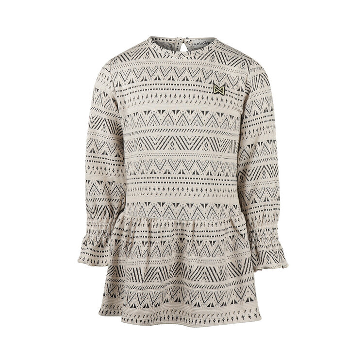 Koko Noko Mädchenkleid in Off-White mit Ethno-Print | O56943-37