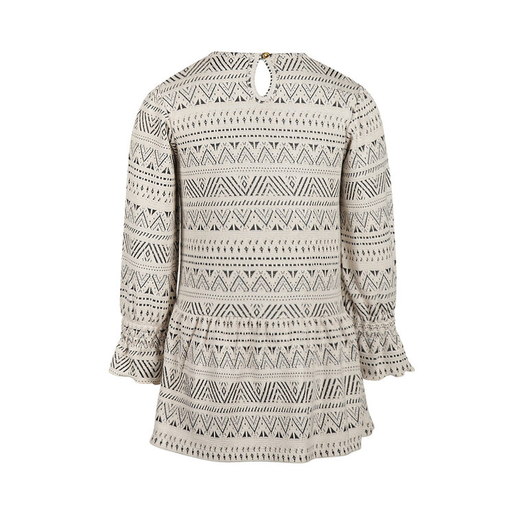 Koko Noko girls’ dress in off-white with ethnic print | O56943-37