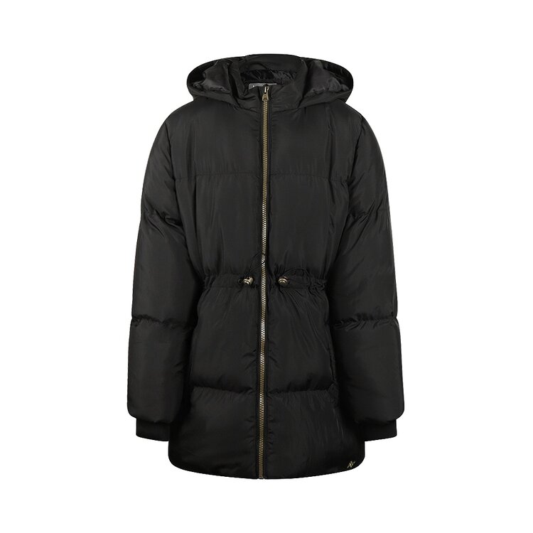 Koko Noko meisjes jas parka zwart waterafstotend capuchon | O56947-37