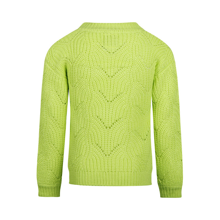 Koko Noko girls’ knitted jumper, lime green, dropped shoulder | O56952-37