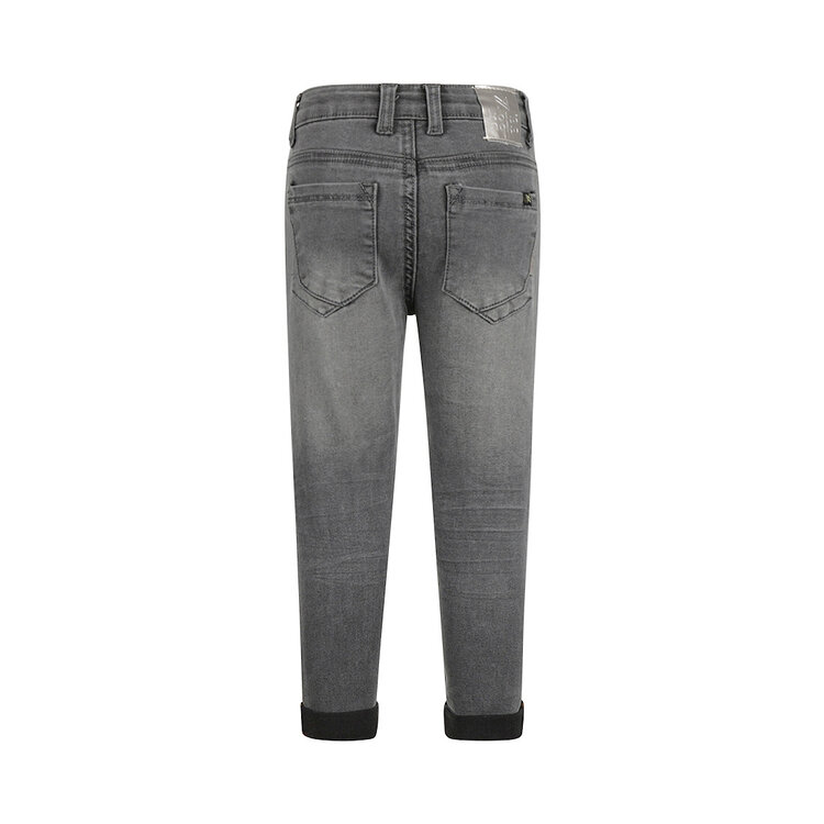 Koko Noko Mädchen Jeans, locker sitzend, schwarz, bestickte Blume | O56954-37