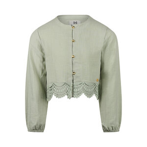 Koko Noko girls’ blouse soft green lace detail