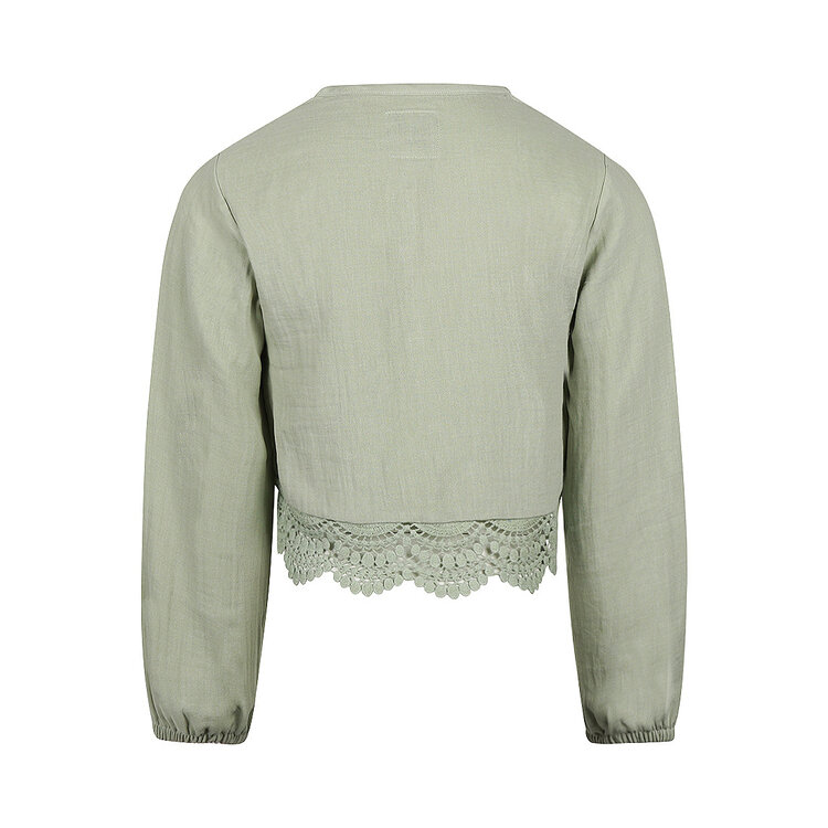 Koko Noko Mädchen-Bluse hellgrün mit Spitzendetail | O56961-37