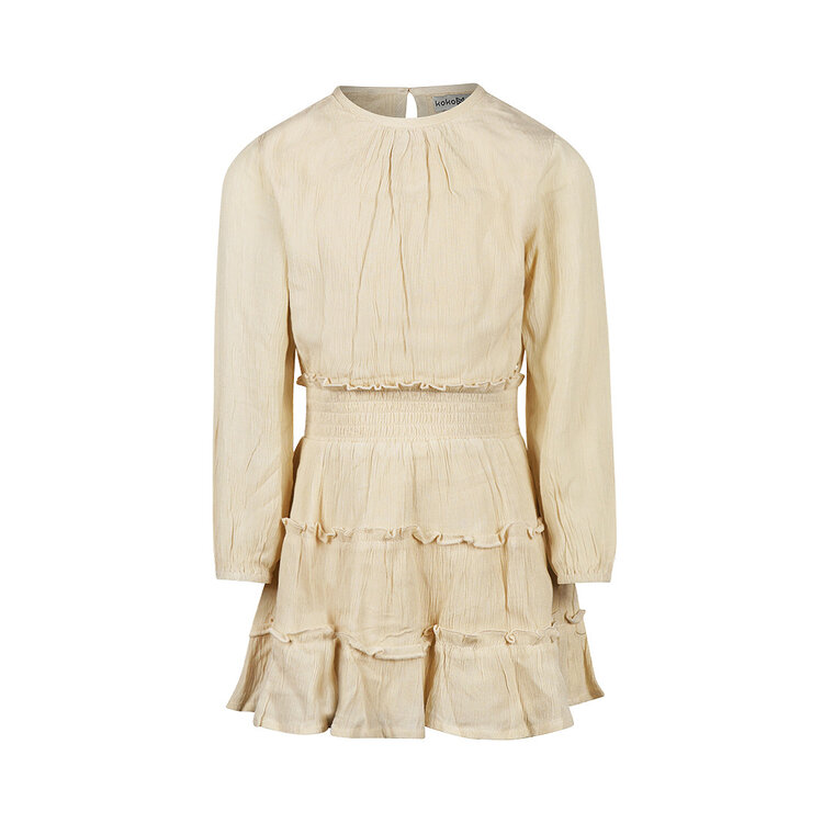Koko Noko girls’ dress off-white ruffles viscose | O56963-37