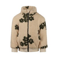 Koko Noko Mädchen Teddyjacke Off-White mit Blumen