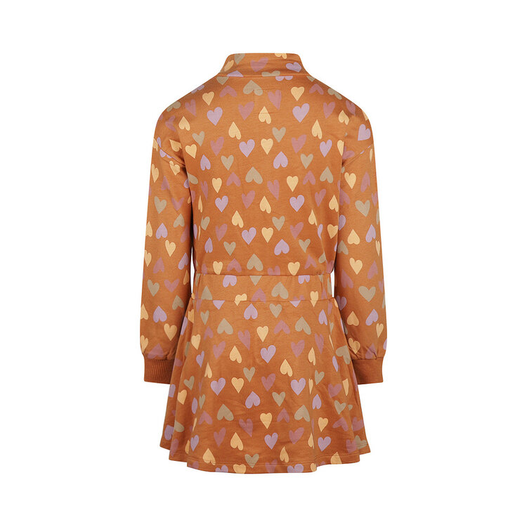 Koko Noko girls‘ dress brown hearts | O56975-37