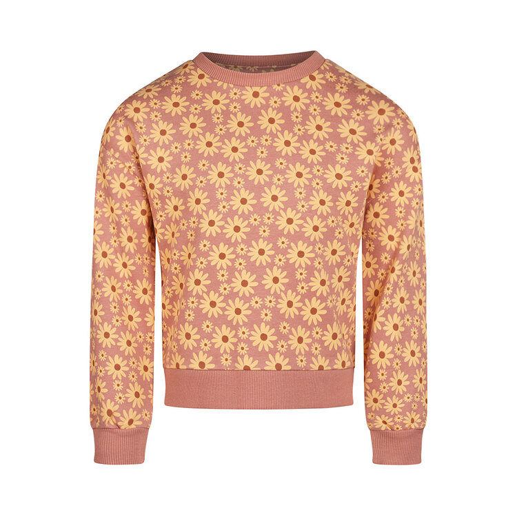 Koko Noko Mädchenpullover Altrosa Blumen | O56978-37