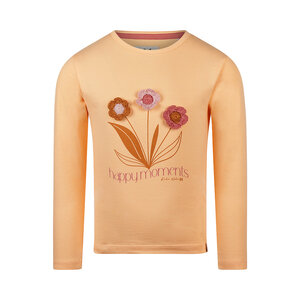 Koko Noko meisjes longsleeve perzikroze gehaakte bloemen