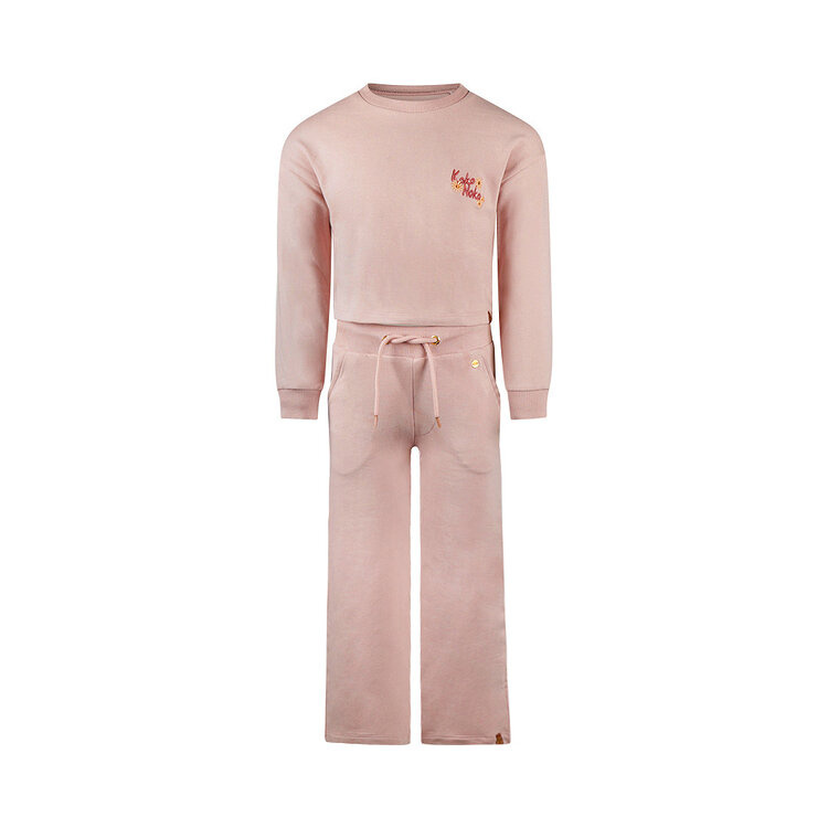 Koko Noko meisjes set sweater wide leg broek lila | O56990-37