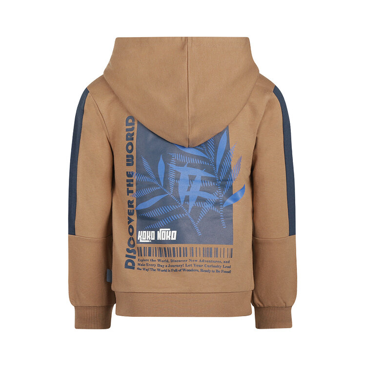 Koko Noko boys hoodie camel dark blue | OX56802-37