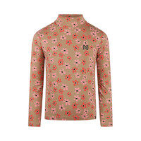 Koko Noko girls longsleeve with turtleneck camel flowers
