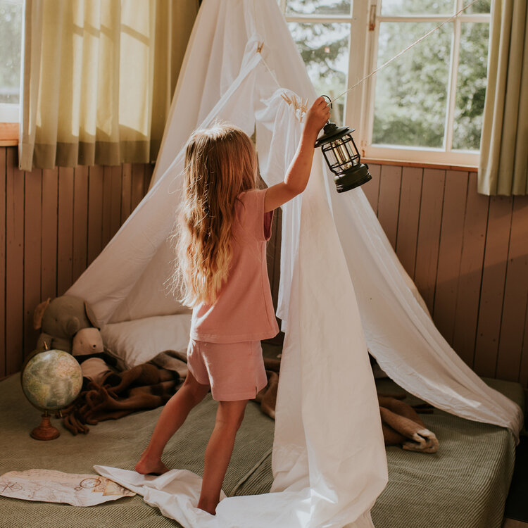 Koko Noko meisjes wafel pyjama zachtroze shortama bio cotton | WN1900