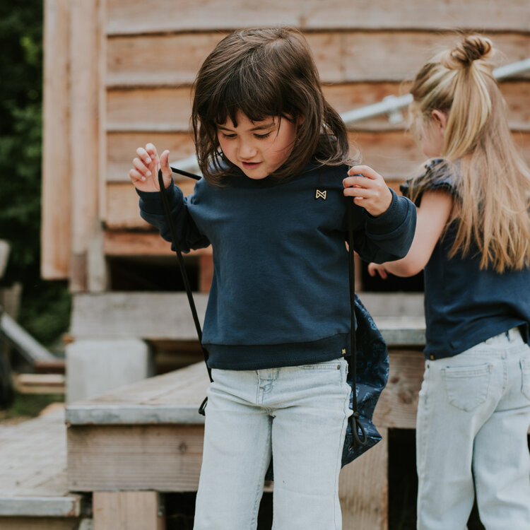 Koko Noko meisjes hoodie dropped shoulder navy bio cotton | WN1911