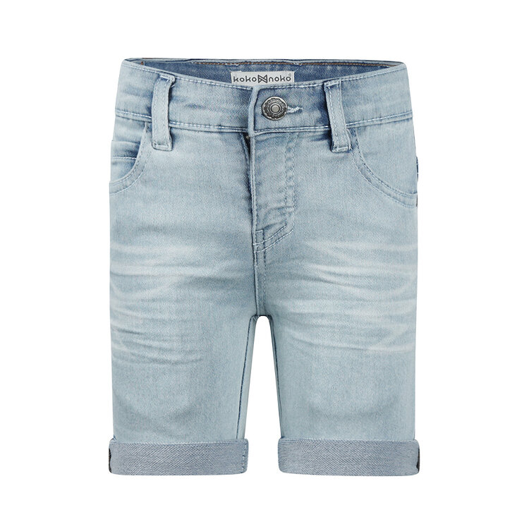 Koko Noko jongens jeans shorts blauw knitted | WN1824