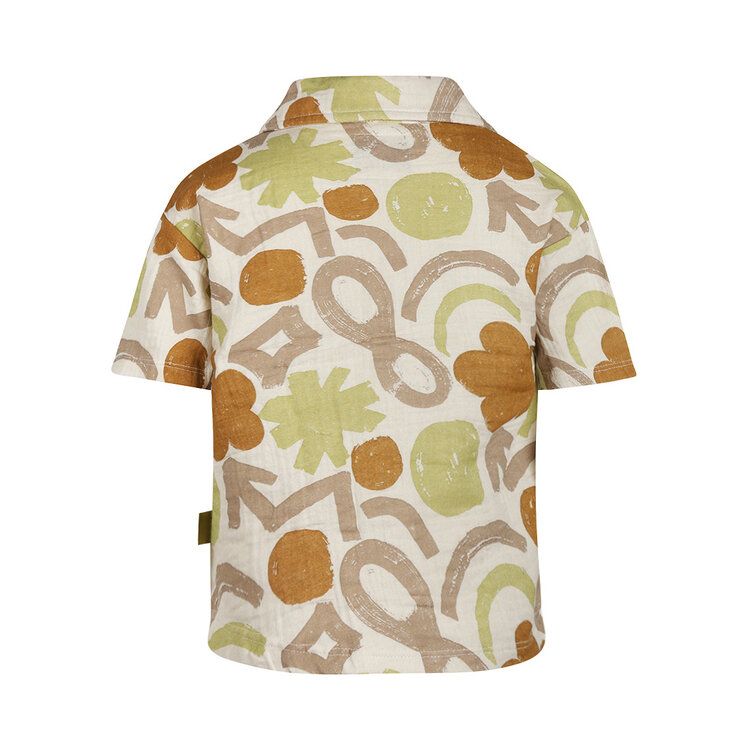 Koko Noko Jungenbluse, kurzärmelig, graubraun, Baumwolle | N58800-37