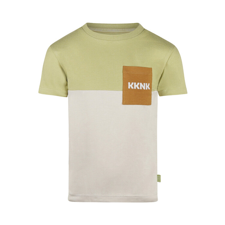 Koko Noko jongens T-shirt zachtgroen off white | N58802-37