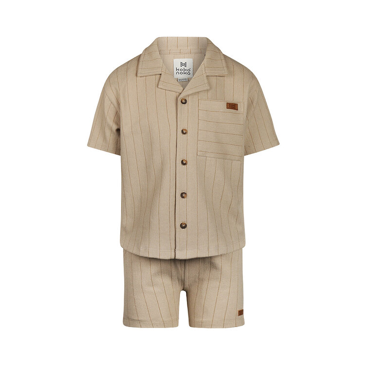 Koko Noko Jungen-Set graubraune Bluse Shorts | N58803-37