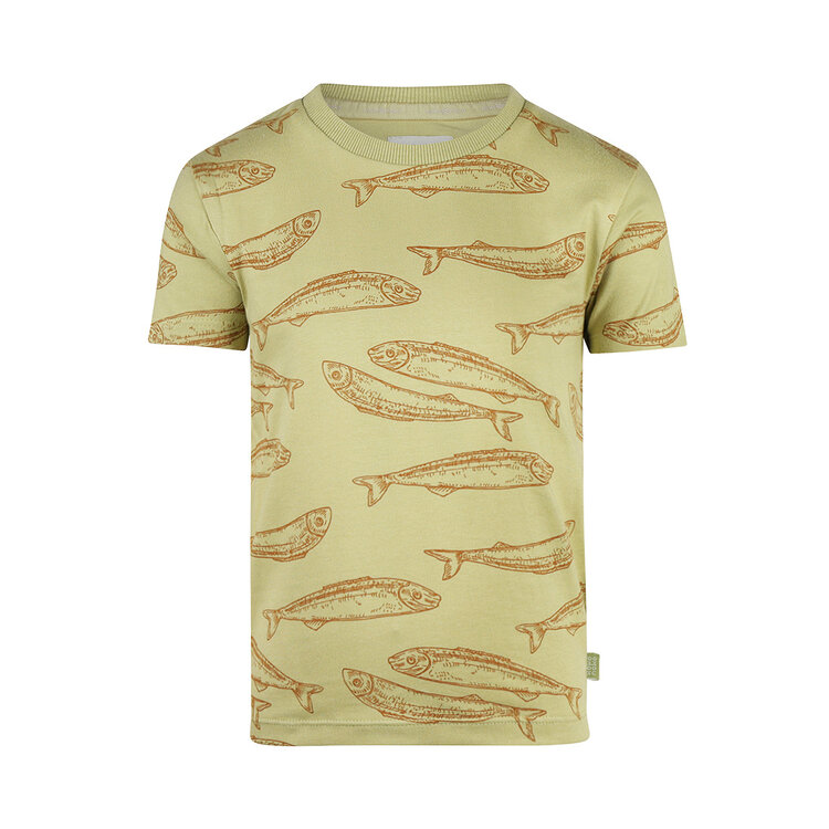 Koko Noko jongens T-shirt zachtgroen vissen | N58808-37