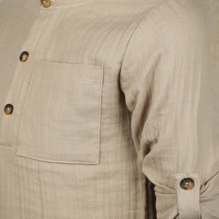 Koko Noko boys' long-sleeved blouse, sand, cotton | N58810-37