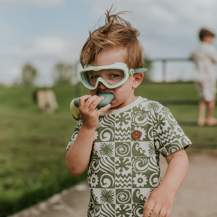 Koko Noko Jungen T-Shirt olivgrün cremefarben | N58823-37