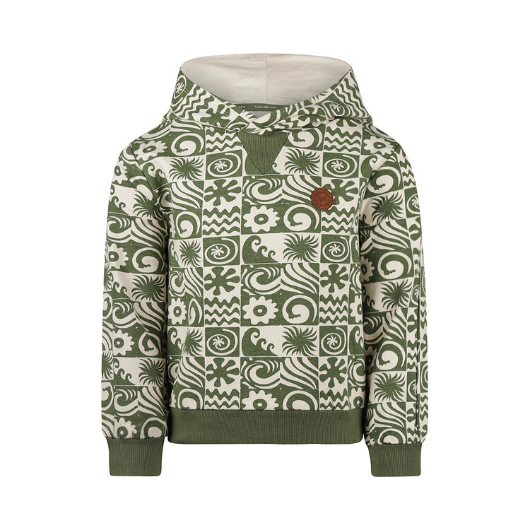 Koko Noko boys' hoodie olive green off-white | N58825-37