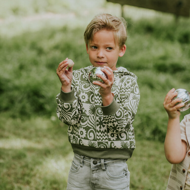Koko Noko boys' hoodie olive green off-white | N58825-37